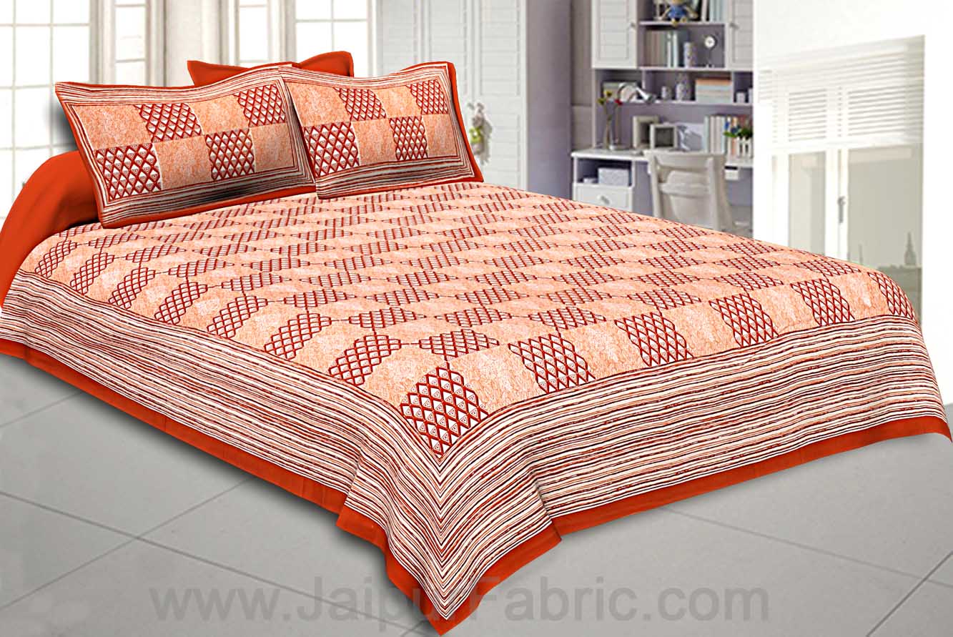 Double Bedsheet Burgundy Checkered Pattern