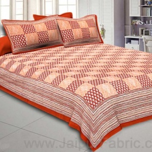 Double Bedsheet Burgundy Checkered Pattern