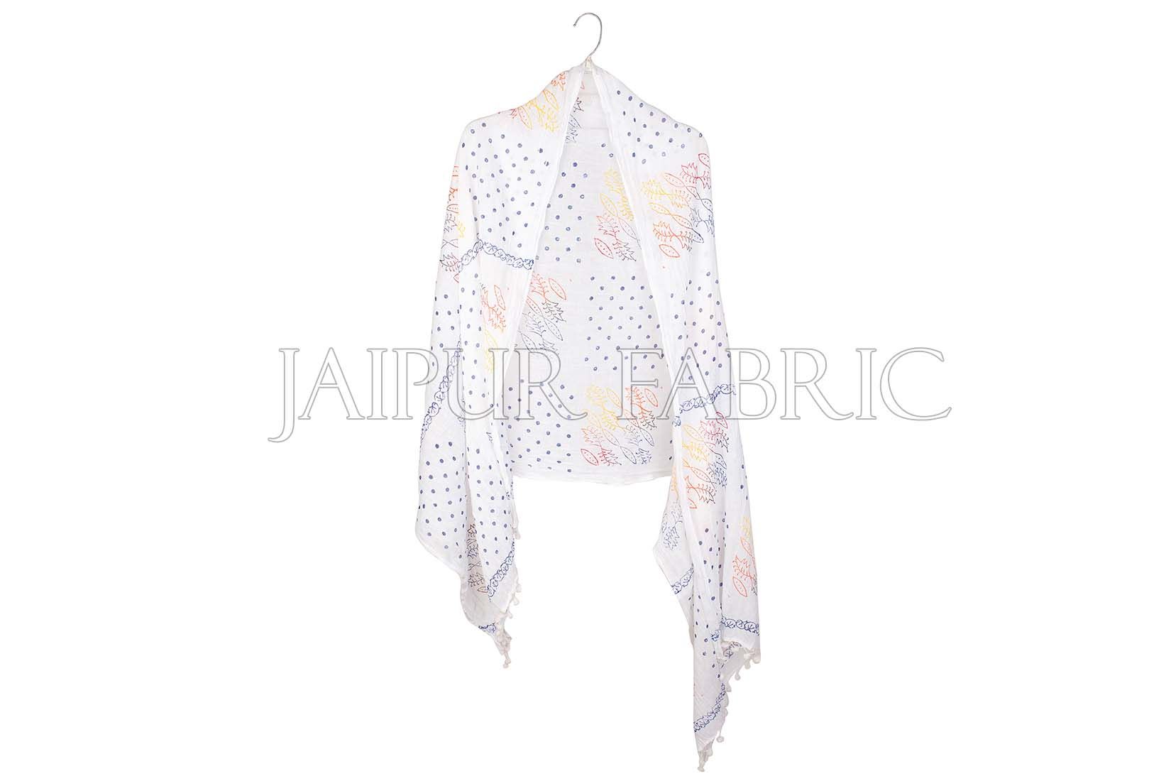 White Printed Stole