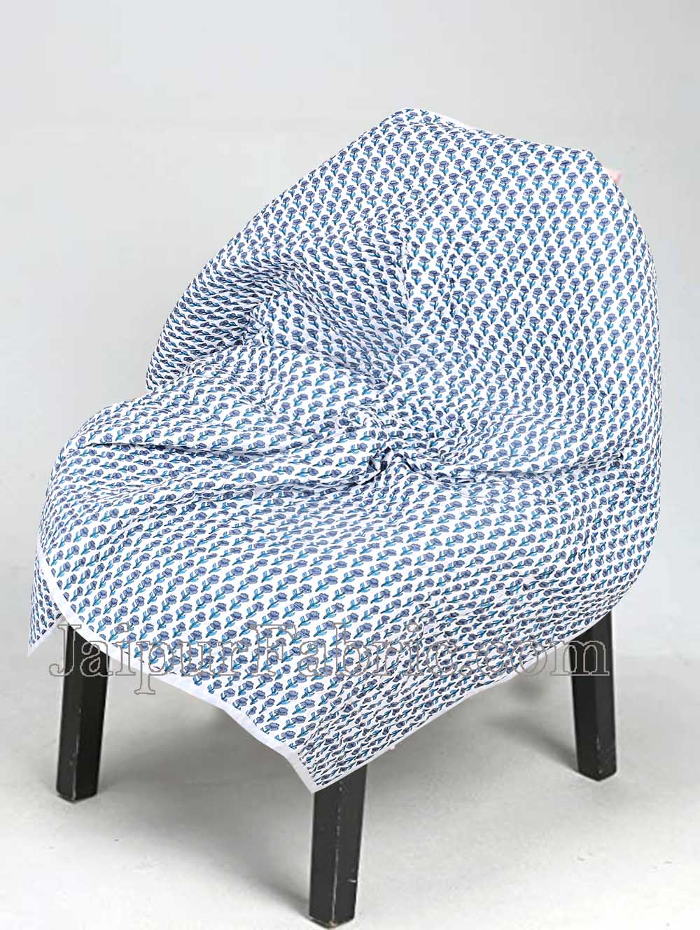 Baby Blanket Newborn Blue & Grey Soft Crib Comforter and Toddler Swaddling Blankets for Babies 120 x 120 cm Colourful White Base Baby Quilt