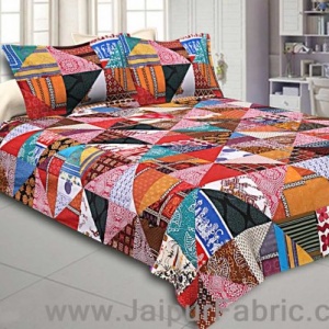 Triangle Tukdi Superfine Cotton Double Bed Sheet