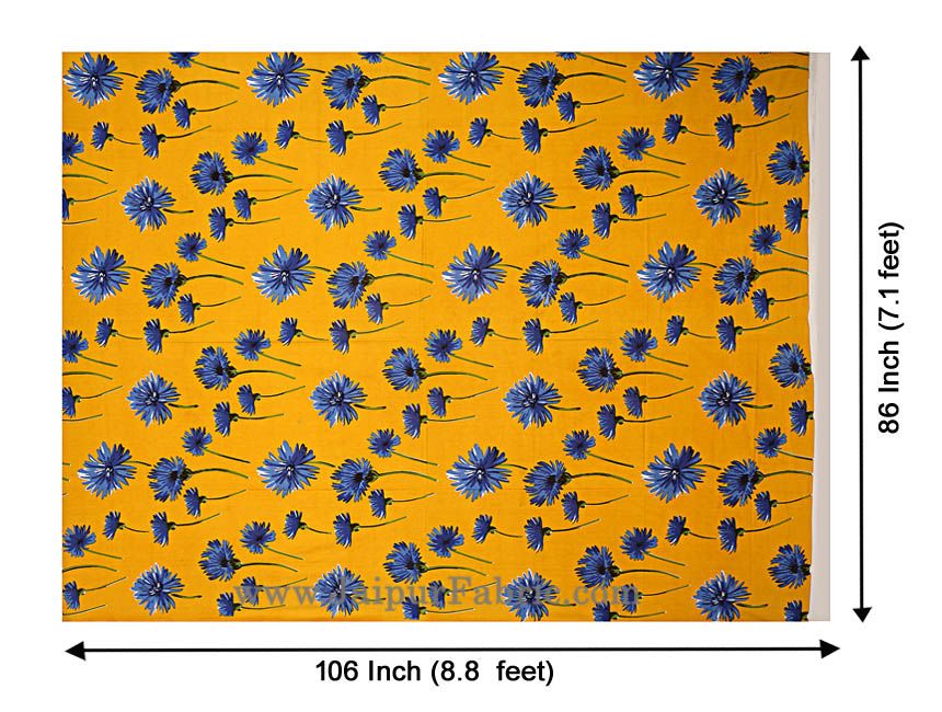 Sun Flower Double Bedsheet Yellow Color With 2 Pillow covers