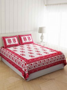 Gorgeous Glaze Cotton Pink Double Bedsheet