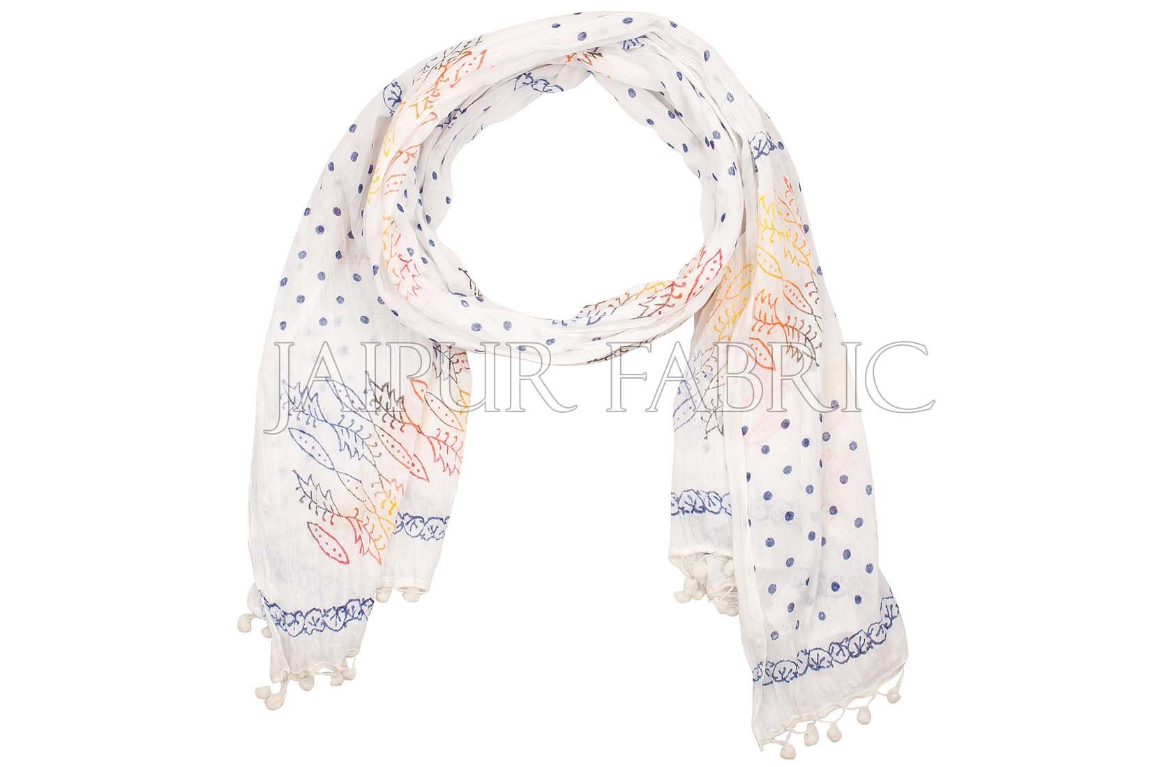 White Printed Stole