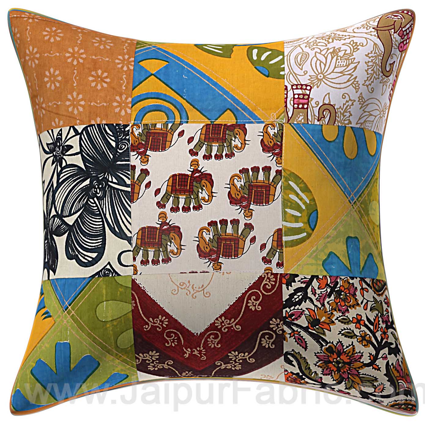 Colorful Patchwork Royal Cushion Cover