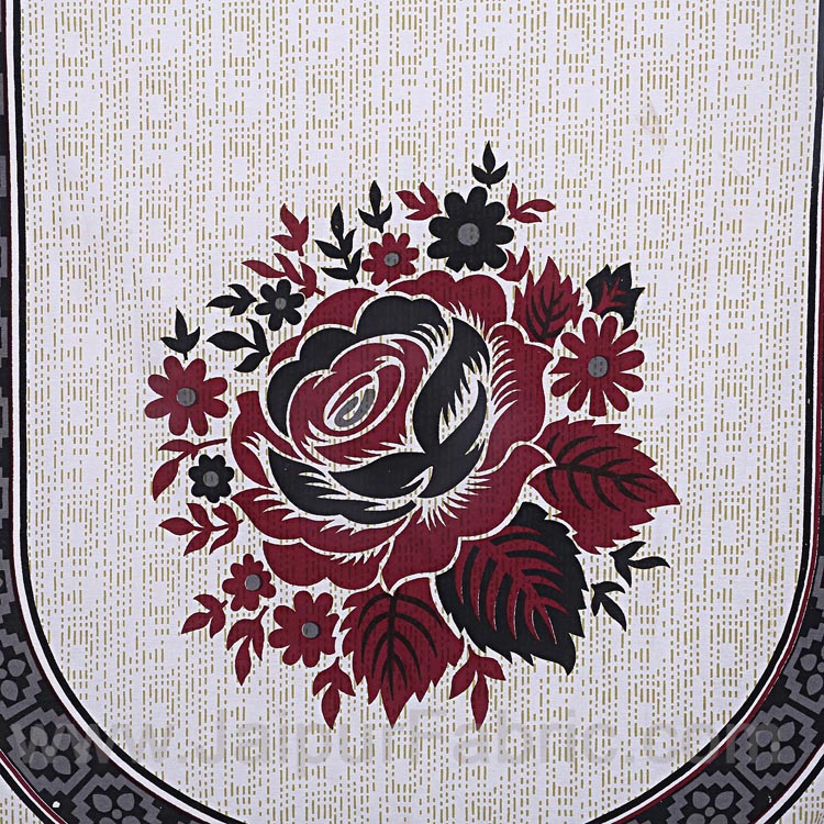 Wine Red Superfine Coton Rose Print Sofa Set Cover