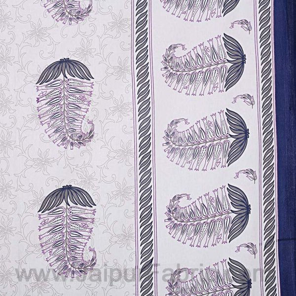 Double bedsheet  Ink Blue Water Plant  Print