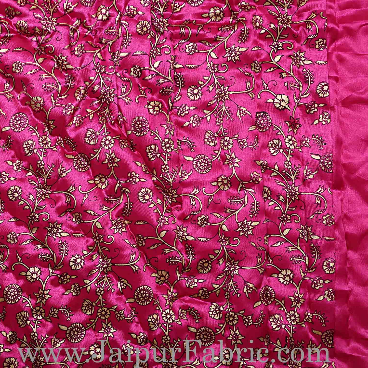 Single Bed Quilt Rani Base Golden Floral Print Silk
