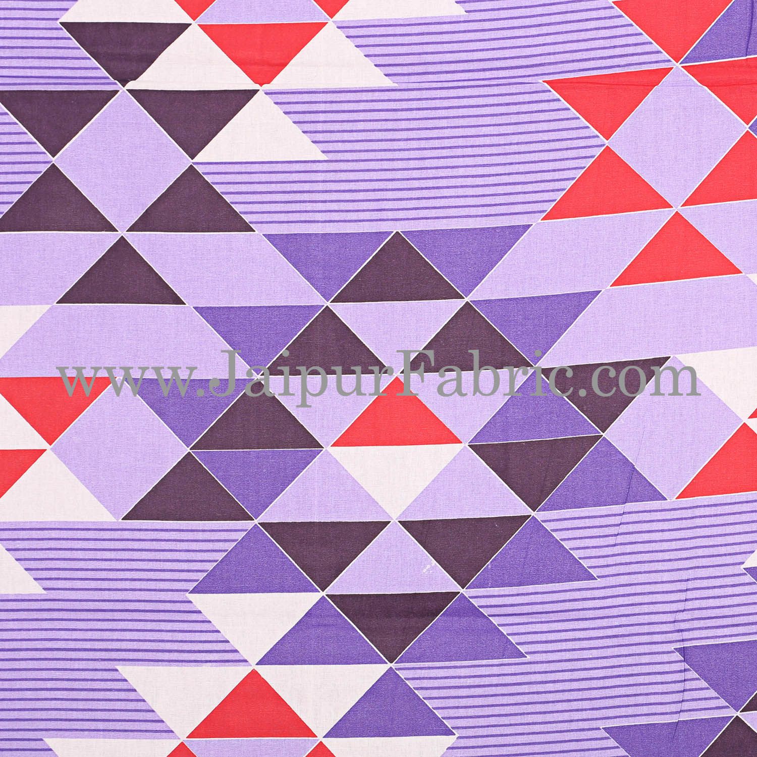 Purple Geometry Design Cotton Double Bed Sheet