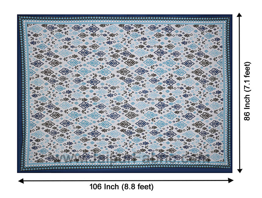 Double bedsheet Blue Seamless Traditional Print