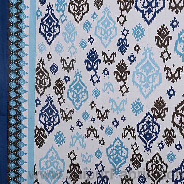 Double bedsheet Blue Seamless Traditional Print
