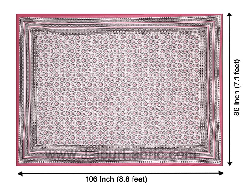 Double bedsheet Pink Retro Print