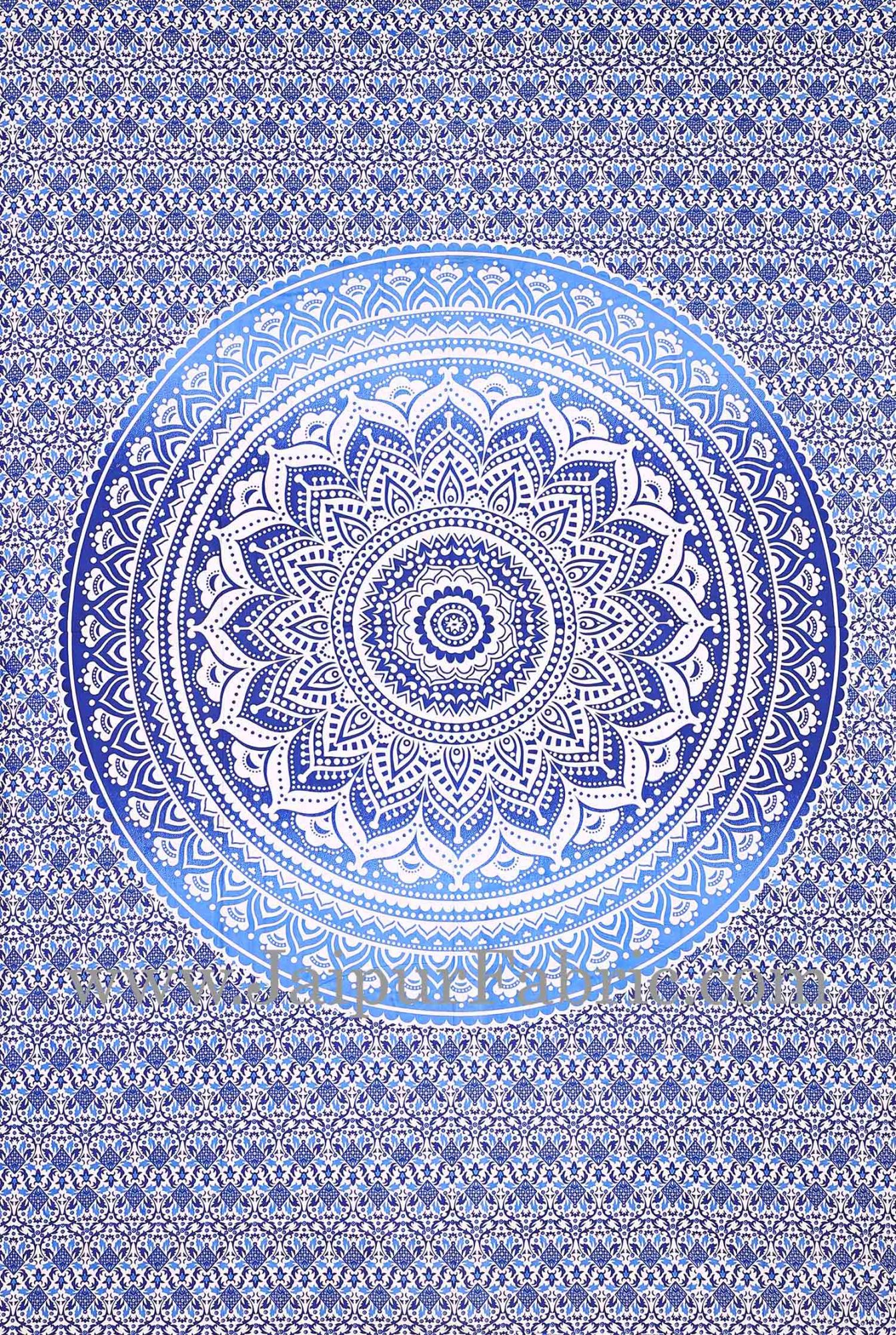 Blue shades Mandala tapestry wall hanging and beach throw
