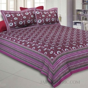 Shubh Utsav Pink Double BedSheet