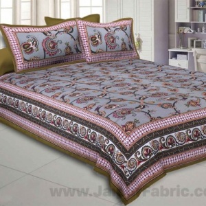 Traditional Dazzler Lava Grey Double Bedsheet