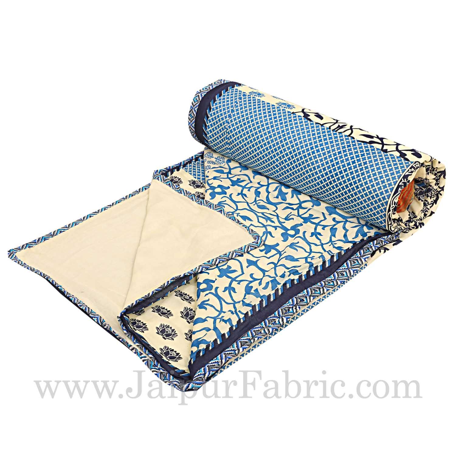 Double Bed Dohar Smooth Cotton Cover Small Boota Print Use As ( Blanket, Chaddar,Ac Quilt)