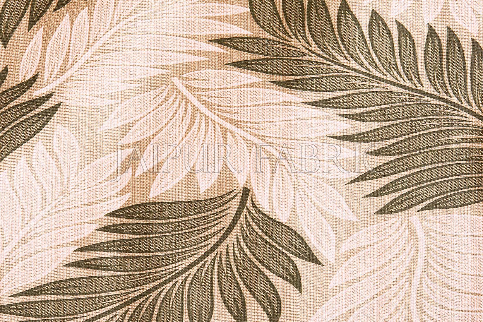 Beige Base Green Color Printed Polyester Curtain