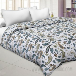 Paisley Blueish Grey Double Bed Comforter