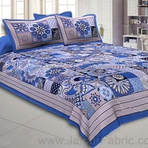 Sizzling squares blue bedsheet