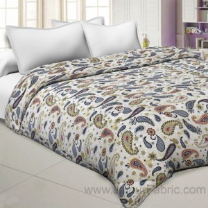 Paisley Creamish Green Double Bed Comforter