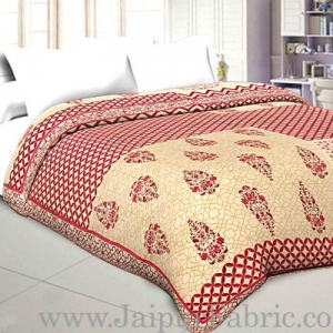 Double Bed Dohar Smooth Cotton Cover Big Boota Print Use As ( Blanket, Chaddar,Ac Quilt)