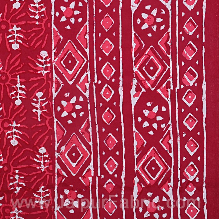 Double Bedsheet Red Dabu Print