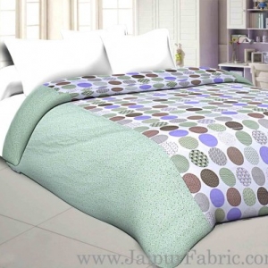 Cambric Cotton Double bed Reversible Dohar with glorious green Polka Dots