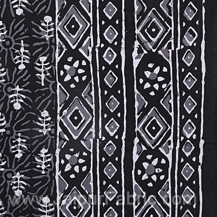 Double Bedsheet Black Dabu Print