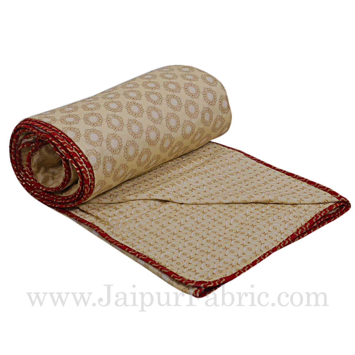 Muslin Cotton Single bed Reversible mulmul Dohar with pastel hand block print
