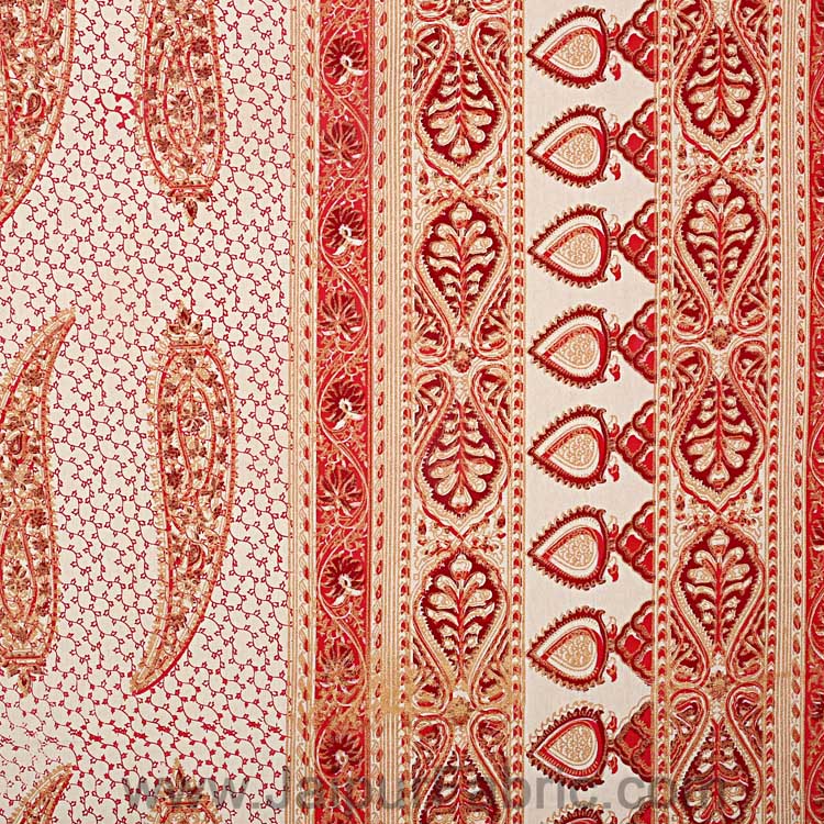 Ethnic Petals Print Bright Red Bedsheet