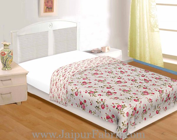 Muslin Cotton Single bed Reversible mulmul Dohar in seamless floral print