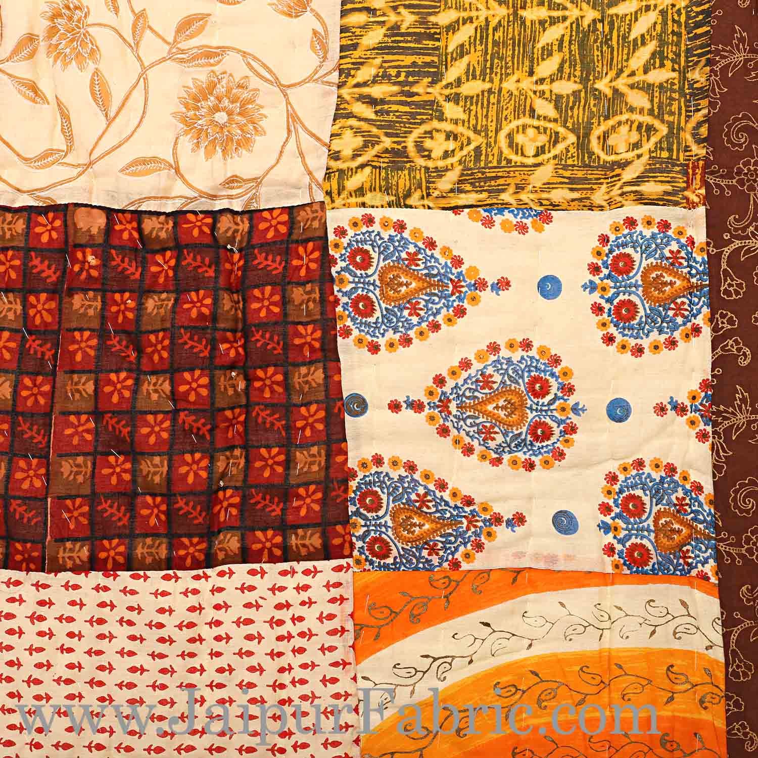 Patchwork AC Quilt/Blanket Soft Designer Double  Bed - Multicolor (Multi)