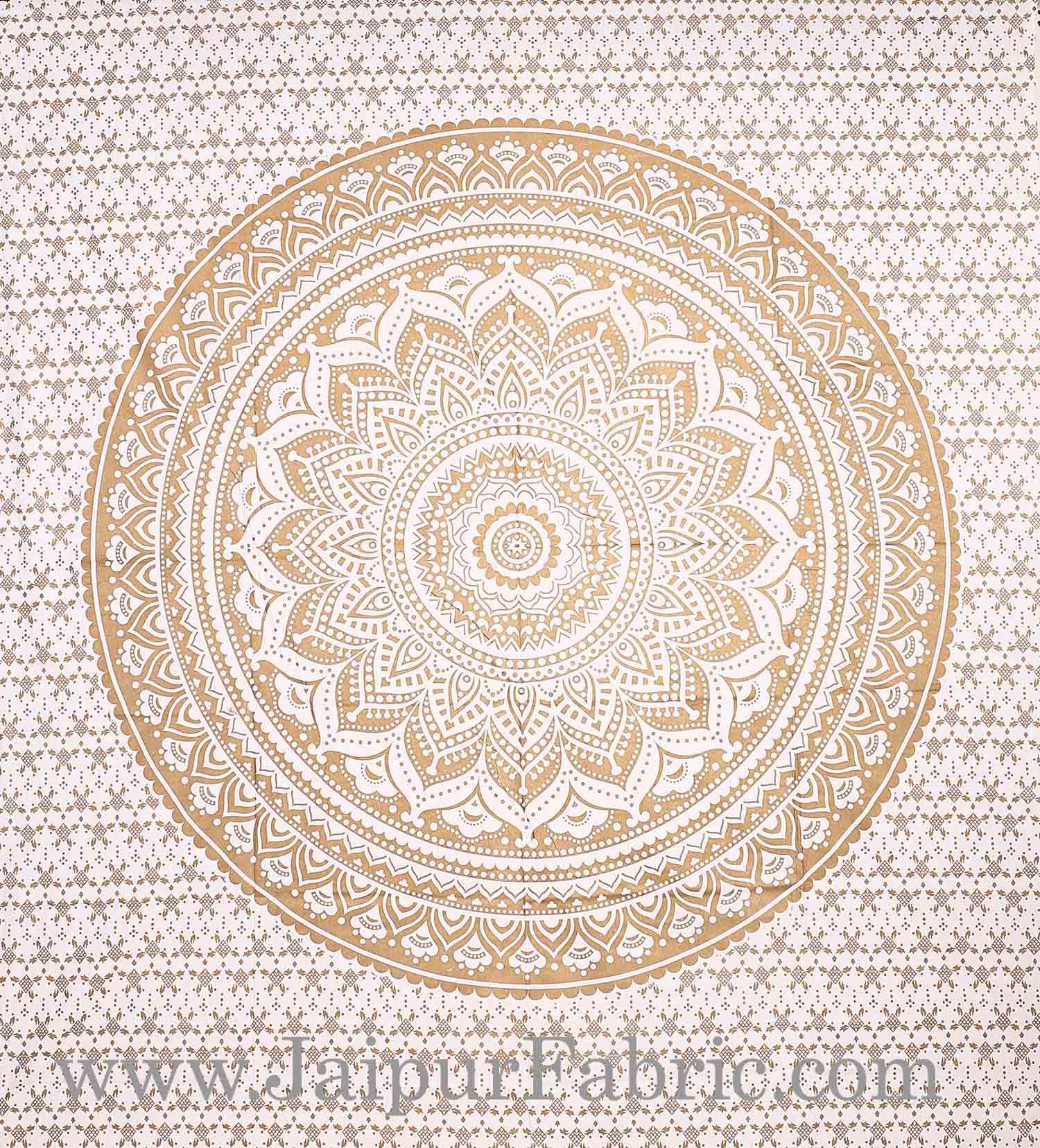 Gold Tapestry Ombre Mandala Wall Hanging Metallic Shine Bohemian Bedspread and beach throw 95x85