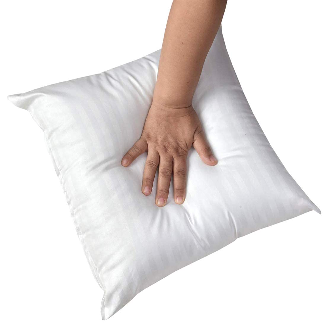 Cushion Filler White Cotton Satin Stripes Microfiber Fill