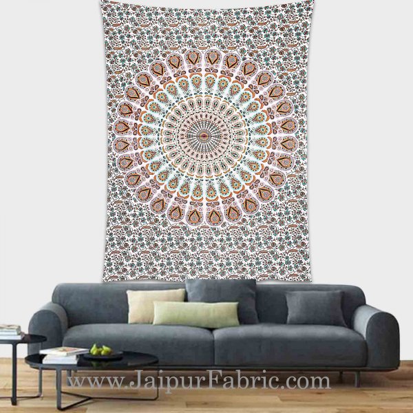 Multicolor Mandala tapestry wall hanging and beach throw