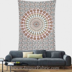 Multicolor Mandala tapestry wall hanging and beach throw