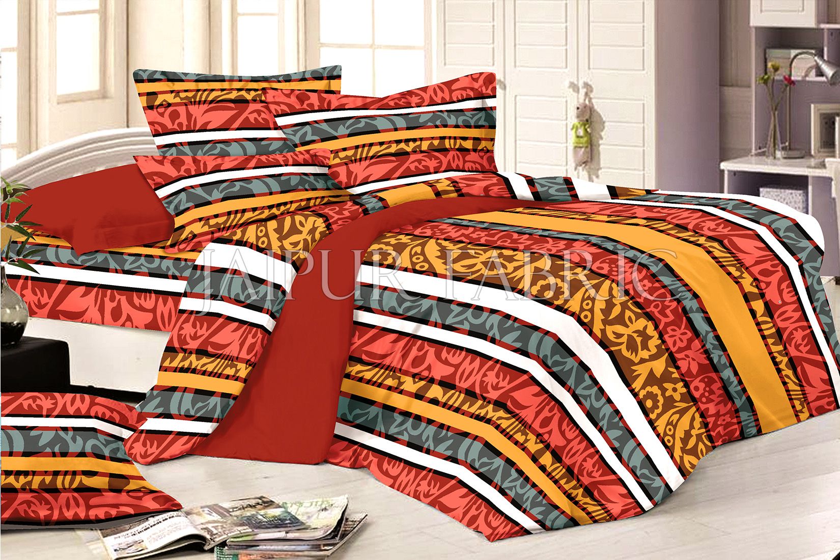 Tropical Multi Color Print Double Bed Sheet