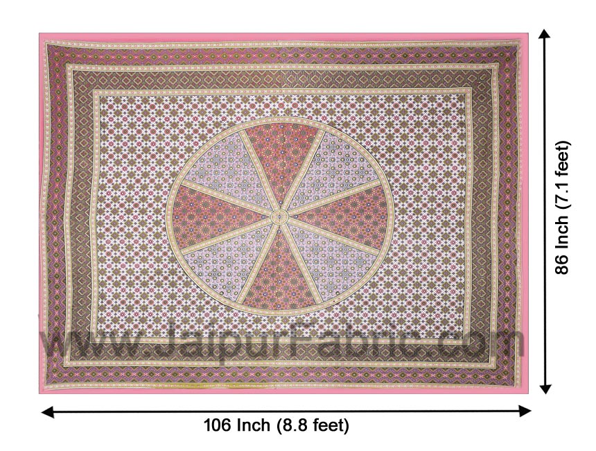 Sanganeri Double Bedsheet in Pretty Pink shade
