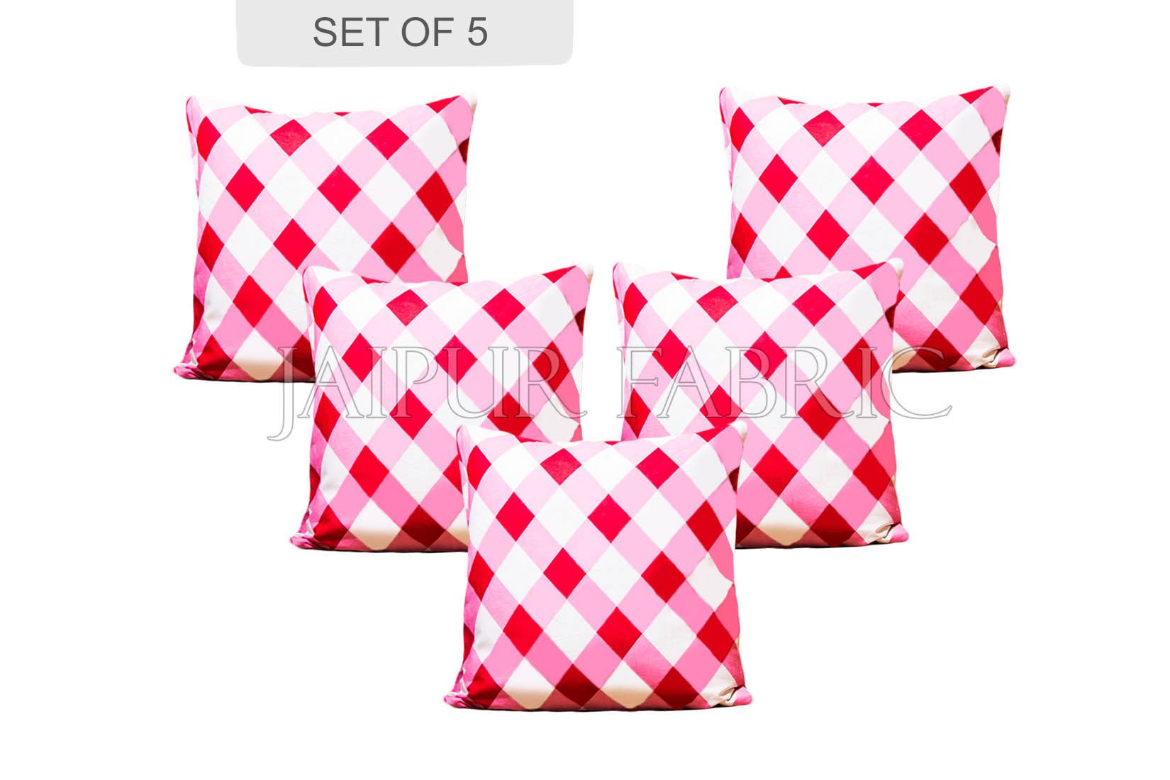 Pink checkered Plaid Pattern Cushion Cover