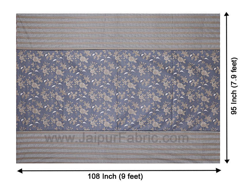 Double Bedsheet Floral Dusty Lava Grey With White Sparrow