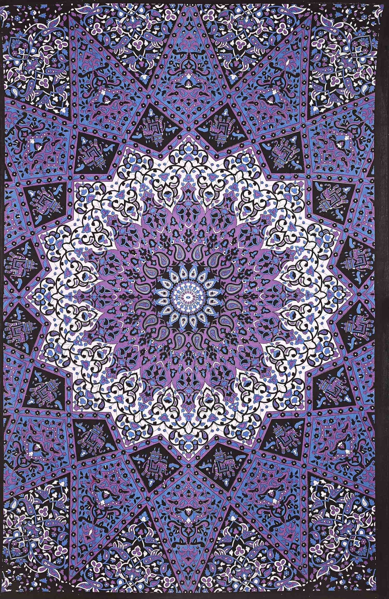 Purple Mandala tapestry wall hanging and beach throw