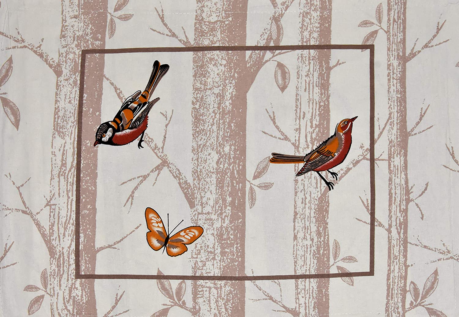 Alexa Bird Pattern Brown Sparrow King Size Double Bedsheet