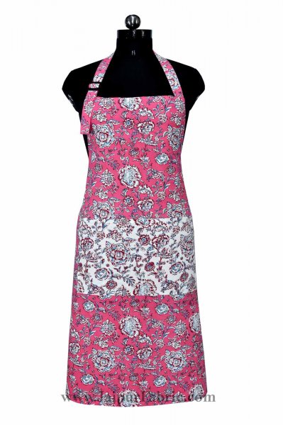 Floral Motif print pink apron