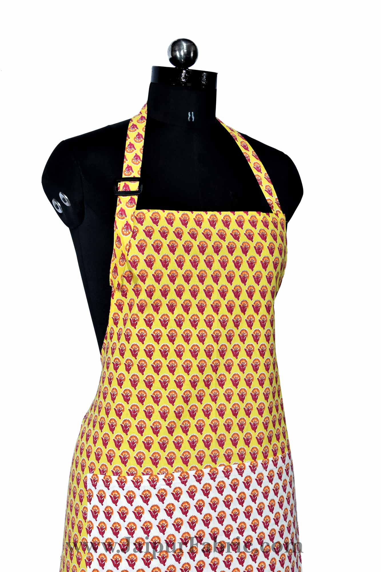 Buti print yellow apron