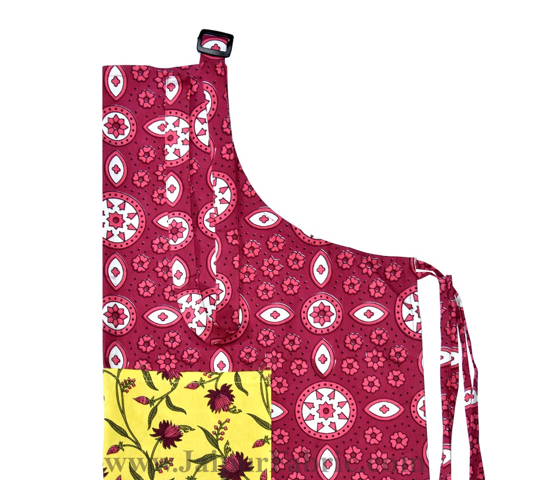 Circular pattern Persian red apron