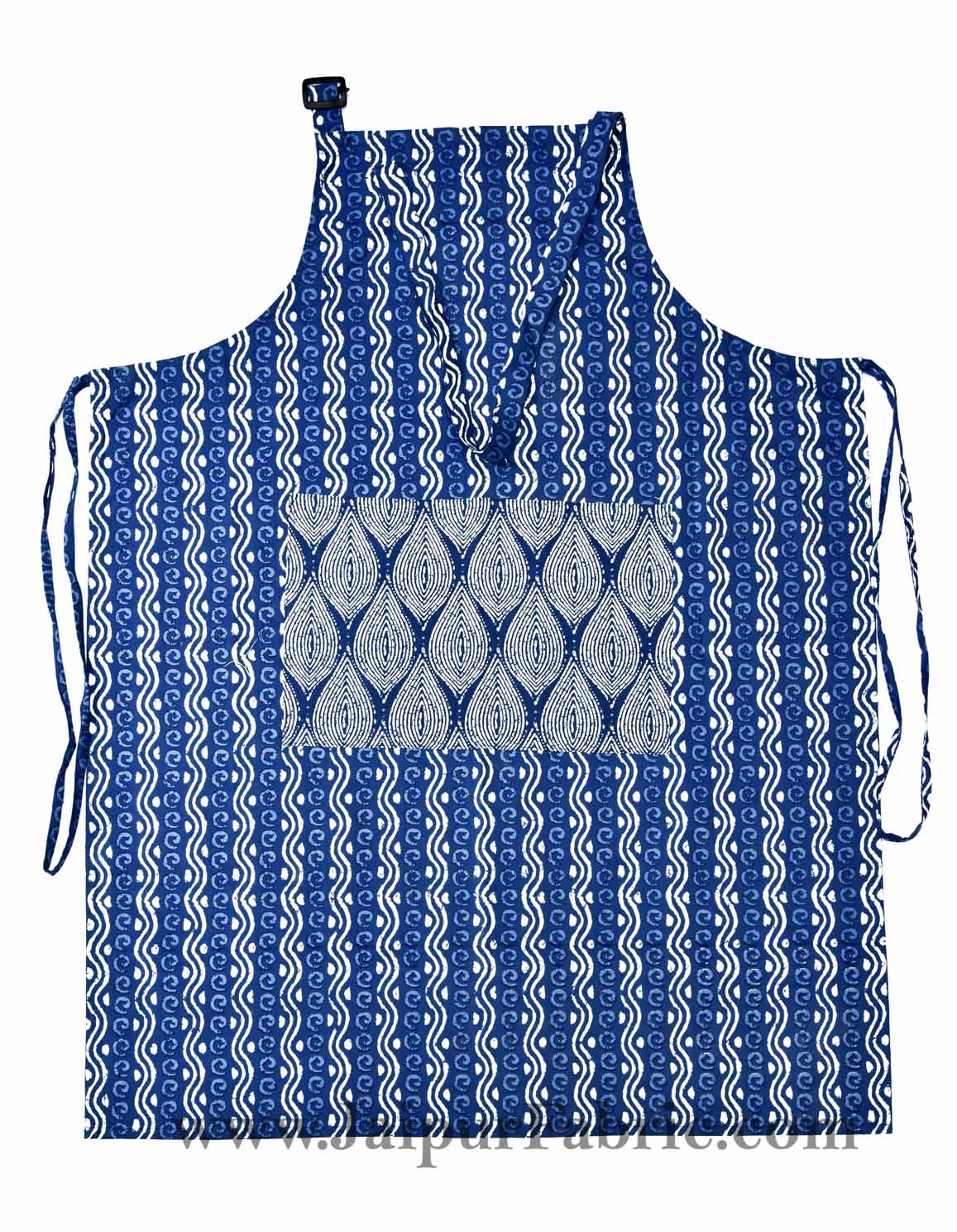 Indigo print blue apron