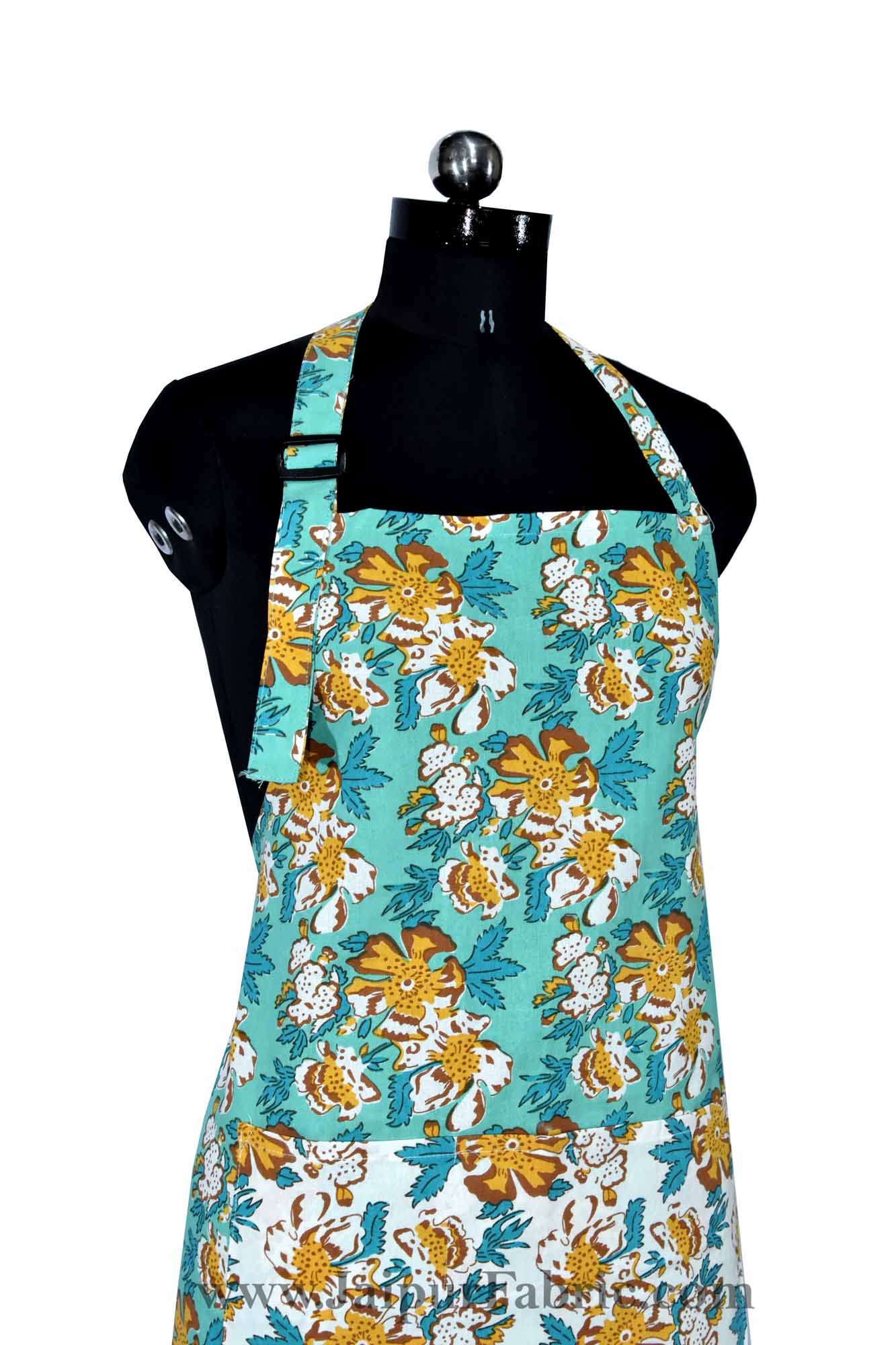Floral garden sea green apron