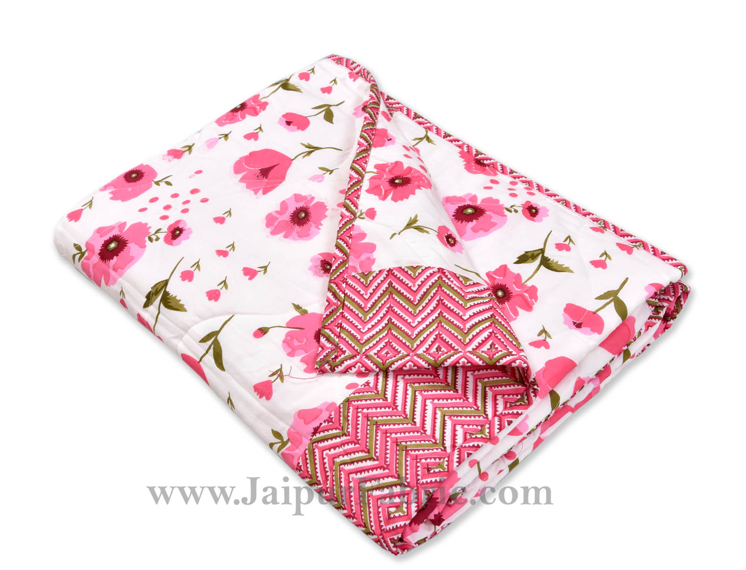 Baby Blanket New Born Pink & White Crib Comforter Toddler Baby Quilt Soft Cute Kids Quilt 120 x 120 cm Multi color