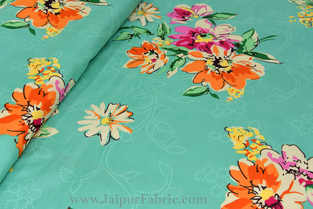 Smooth Floral Premium Poly Cotton Double Bedsheet