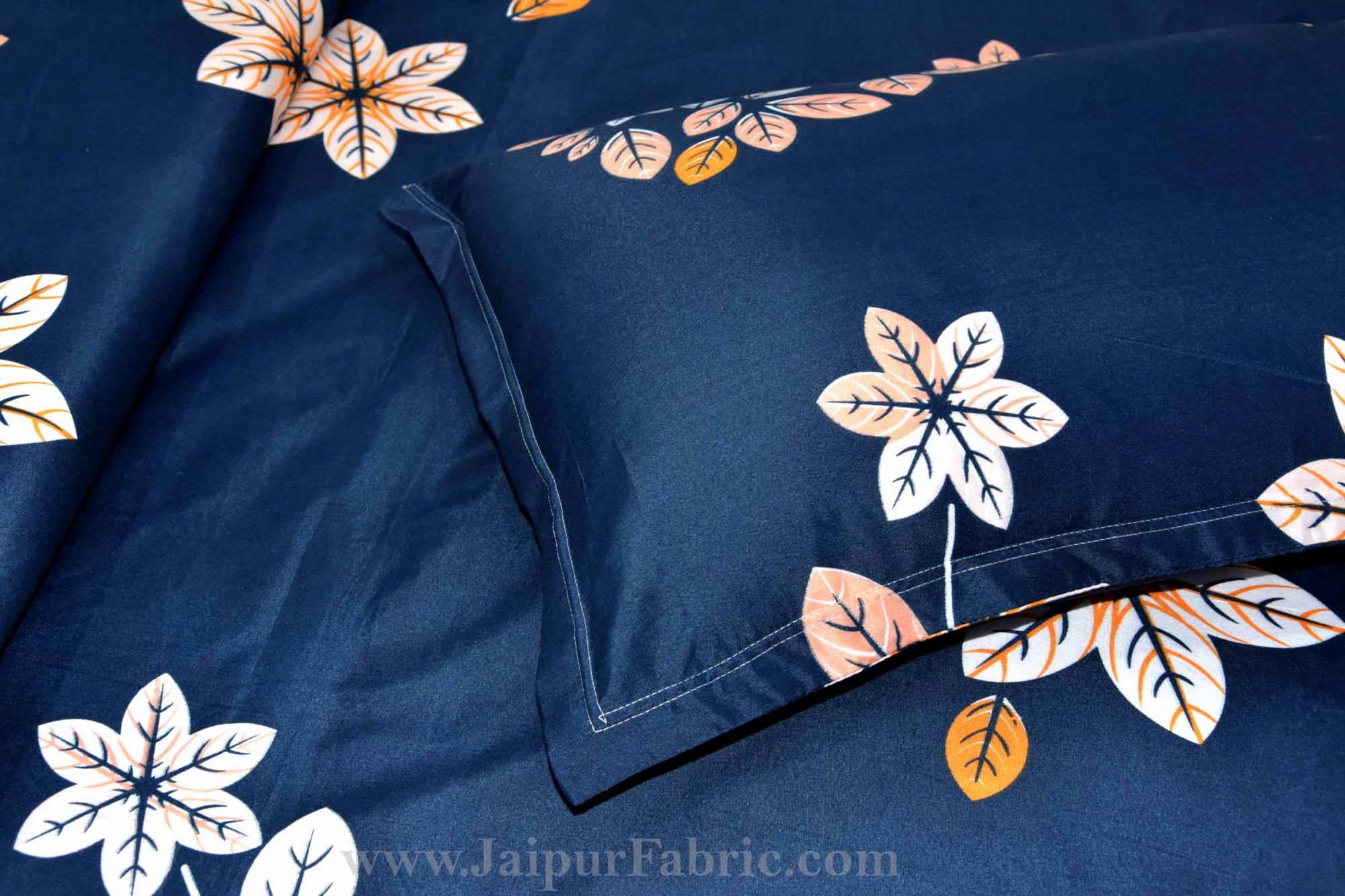 Royal Blue Premium Poly Cotton Double Bedsheet